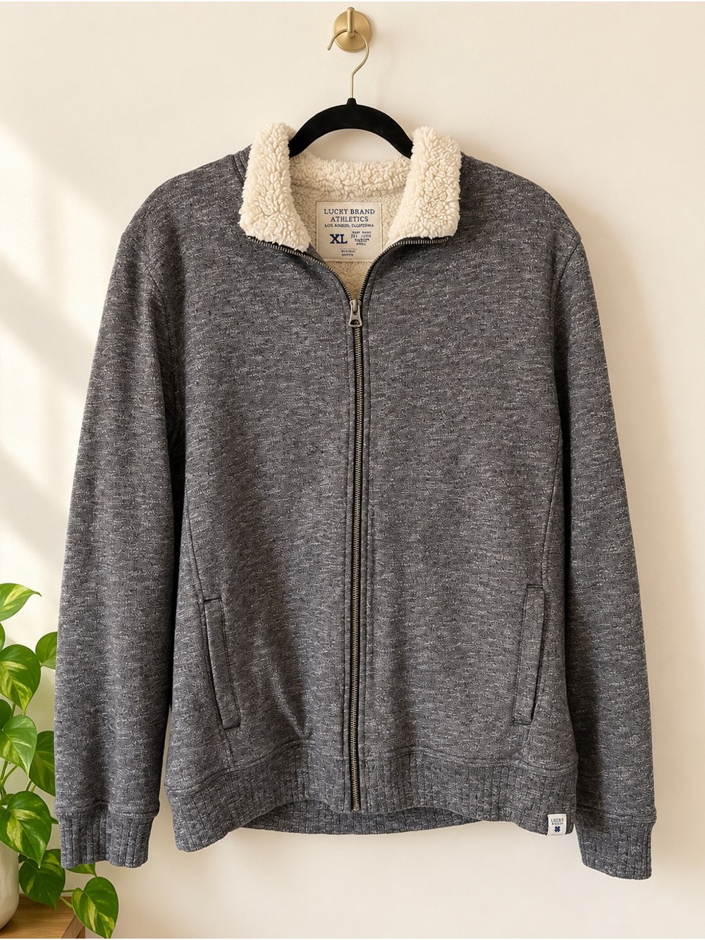 Lucky Brand Men’s XL Sherpa Lined Zip Jacket